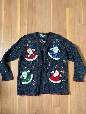Vintage Episcia Christmas Sweater Santa Cardigan